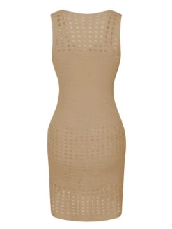 1960s Solid Hollow Out Sleeveless Knit Dress 15 1960s Solid Hollow Out Sleeveless Knit Dress -Candi Clothing Shop SCHL004171 11