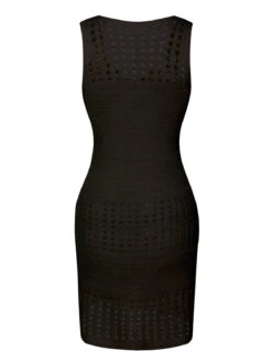 1960s Solid Hollow Out Sleeveless Knit Dress 24 1960s Solid Hollow Out Sleeveless Knit Dress -Candi Clothing Shop SCHL004171 7