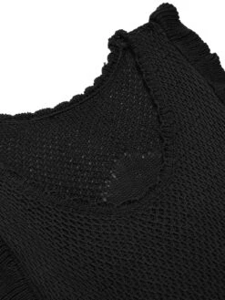 1960s U-Neck Ruffles Knit Dress -Candi Clothing Shop SCHL004184 8