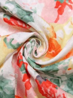 1960s Off- Shoulder Ruffles Floral Bodycon Dress 7 1960s Off- Shoulder Ruffles Floral Bodycon Dress -Candi Clothing Shop SCHL004282 4 compressed