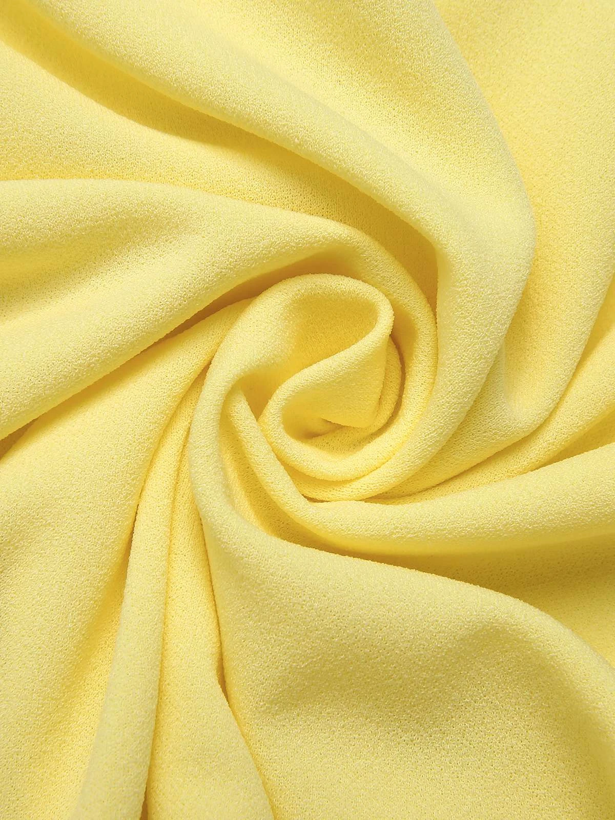 Yellow 1960s Irregular Straps Ruffle-Trim Dress 4 Yellow 1960s Irregular Straps Ruffle-Trim Dress - Image 4