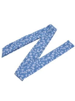 Blue 1940s Flower Print V-Neck Buttons Dress 9 Blue 1940s Flower Print V-Neck Buttons Dress -Candi Clothing Shop SCHL004343 5