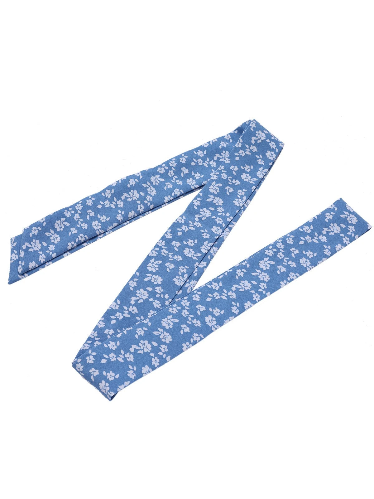 Blue 1940s Flower Print V-Neck Buttons Dress 5 Blue 1940s Flower Print V-Neck Buttons Dress - Image 5