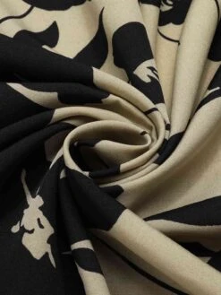 Beige 1940s Shirt-Collar Buttons Floral Printed Dress 6 Beige 1940s Shirt-Collar Buttons Floral Printed Dress -Candi Clothing Shop SCHL004376 4