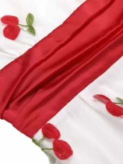 [Pre-Sale] White 1950s Embroidered Cherry Mesh Dress -Candi Clothing Shop SCHL004436 5