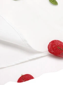 [Pre-Sale] White 1950s Embroidered Cherry Mesh Dress -Candi Clothing Shop SCHL004436 6