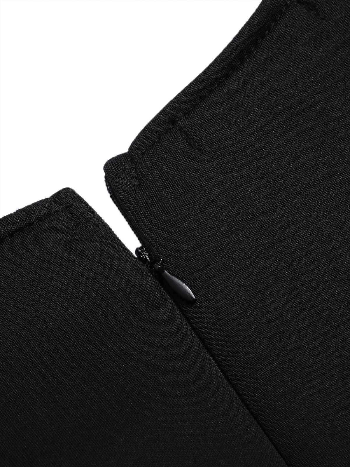 1950s Round Neck Puff Sleeve A-Line Dress 8 1950s Round Neck Puff Sleeve A-Line Dress - Image 8