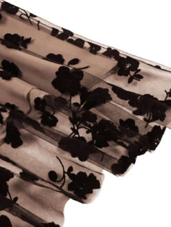 1950s Floral Flocked Mesh Swing Dress 11 1950s Floral Flocked Mesh Swing Dress -Candi Clothing Shop SCHL004467 1