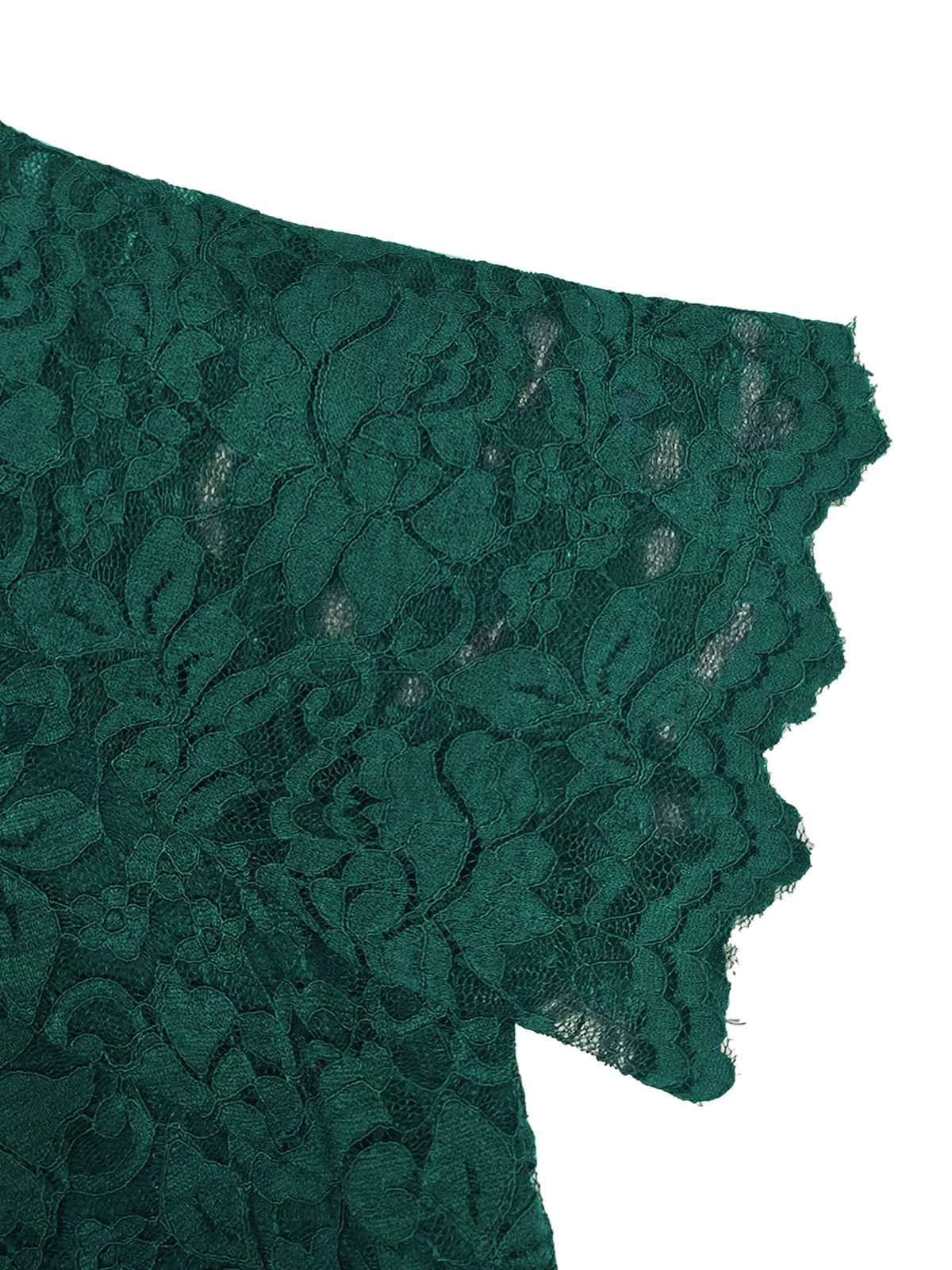 Green 1960s Floral Solid Bodycon Dress 4 Green 1960s Floral Solid Bodycon Dress - Image 4