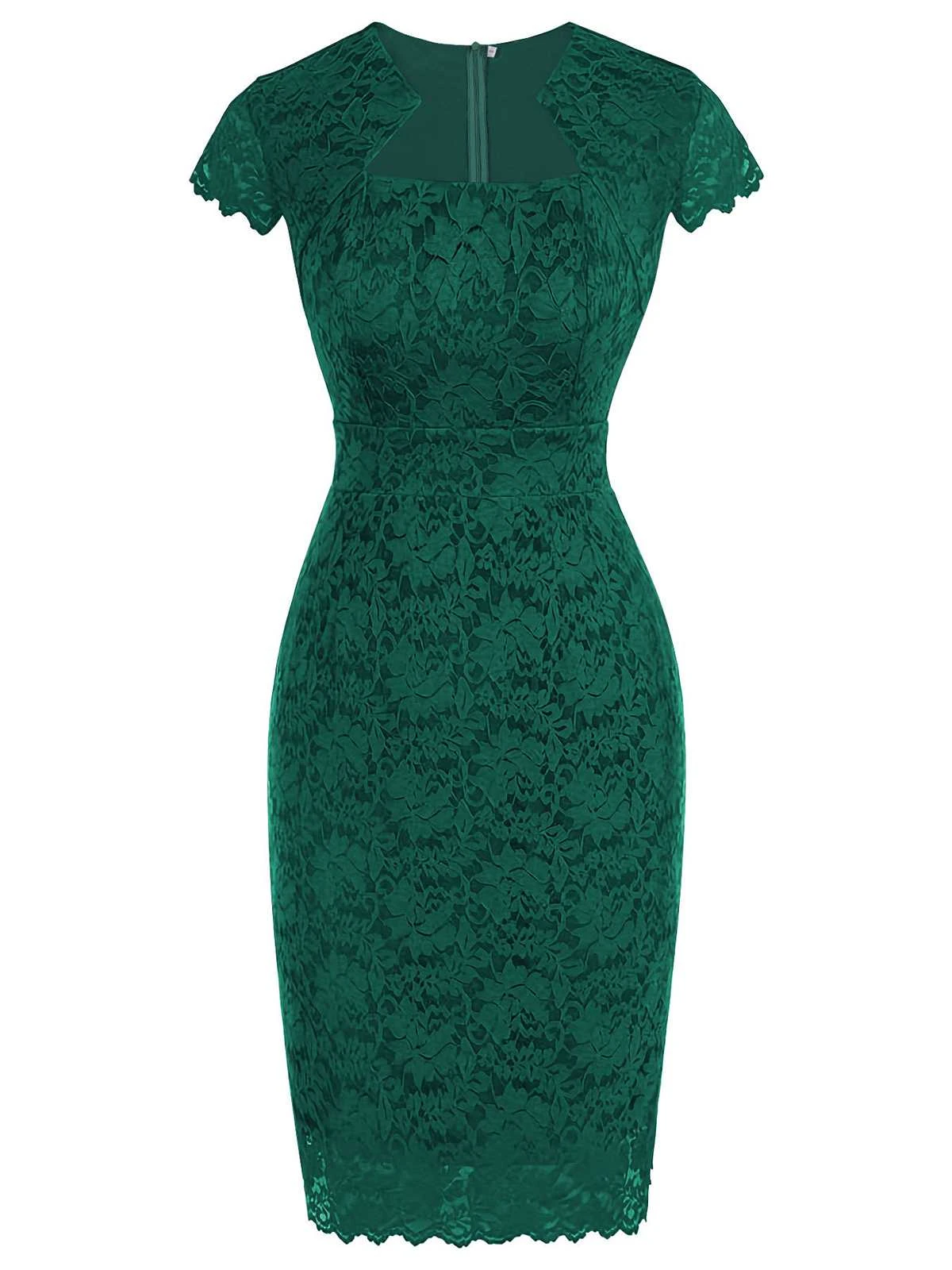 Green 1960s Floral Solid Bodycon Dress 1 Green 1960s Floral Solid Bodycon Dress