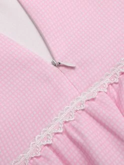 [Pre-Sale] Pink 1960s Round Neck Plaids Sleeveless Babydoll Dress -Candi Clothing Shop SCHL004477 6 compressed