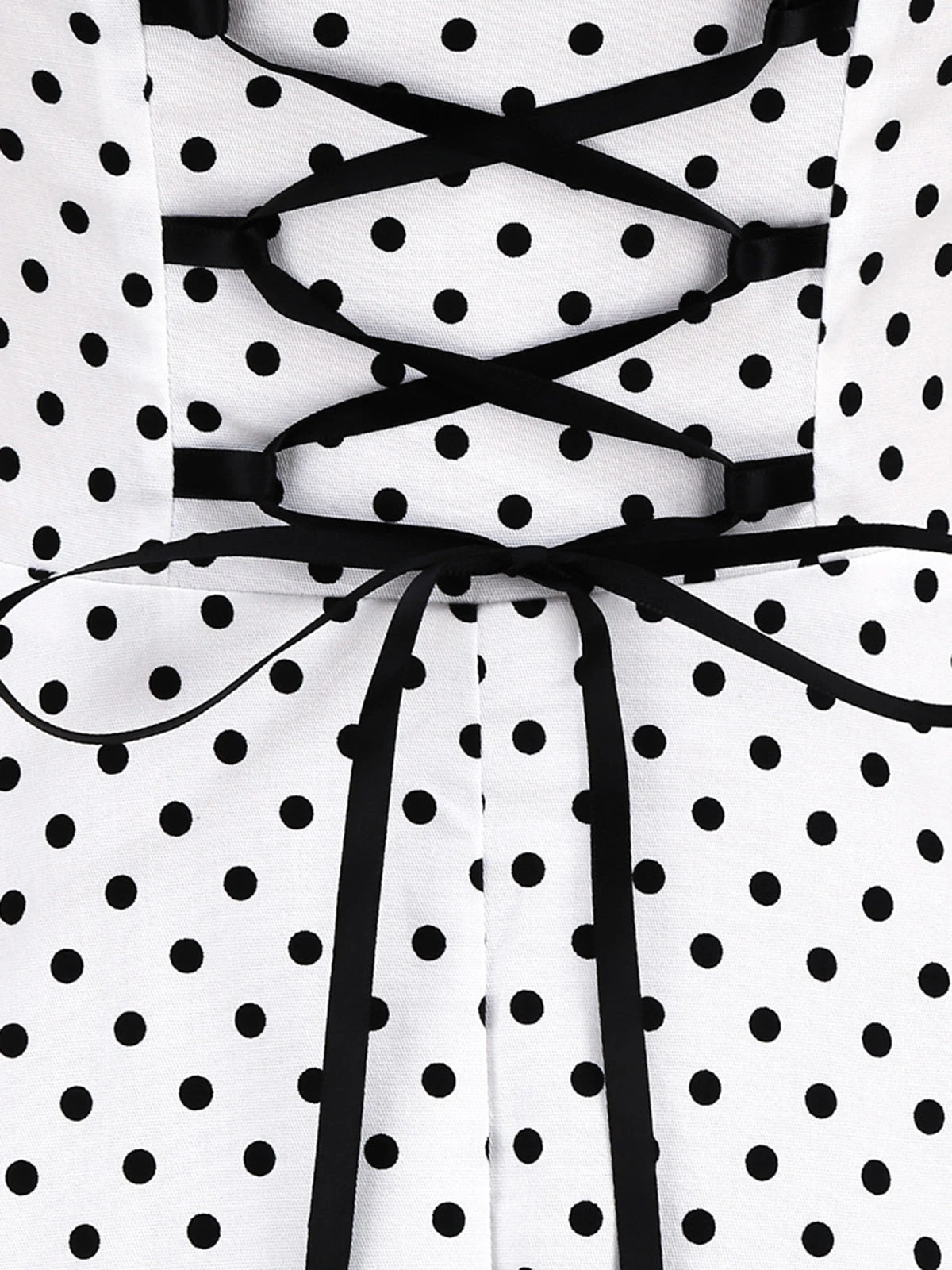 1950s Polka Dots Lace Up Halter Swing Dress 4 1950s Polka Dots Lace Up Halter Swing Dress - Image 4