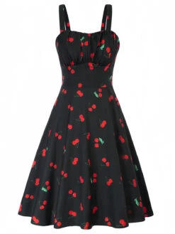 1950s Botanical Print Strap High Waist Dress 19 1950s Botanical Print Strap High Waist Dress -Candi Clothing Shop SCHL004488 2 19e14fc9 9ce1 42fd bf86 c9682a6f9563