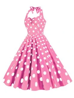 1950s Polka Dot Halter Swing Dress 22 1950s Polka Dot Halter Swing Dress -Candi Clothing Shop SCHL004494 3