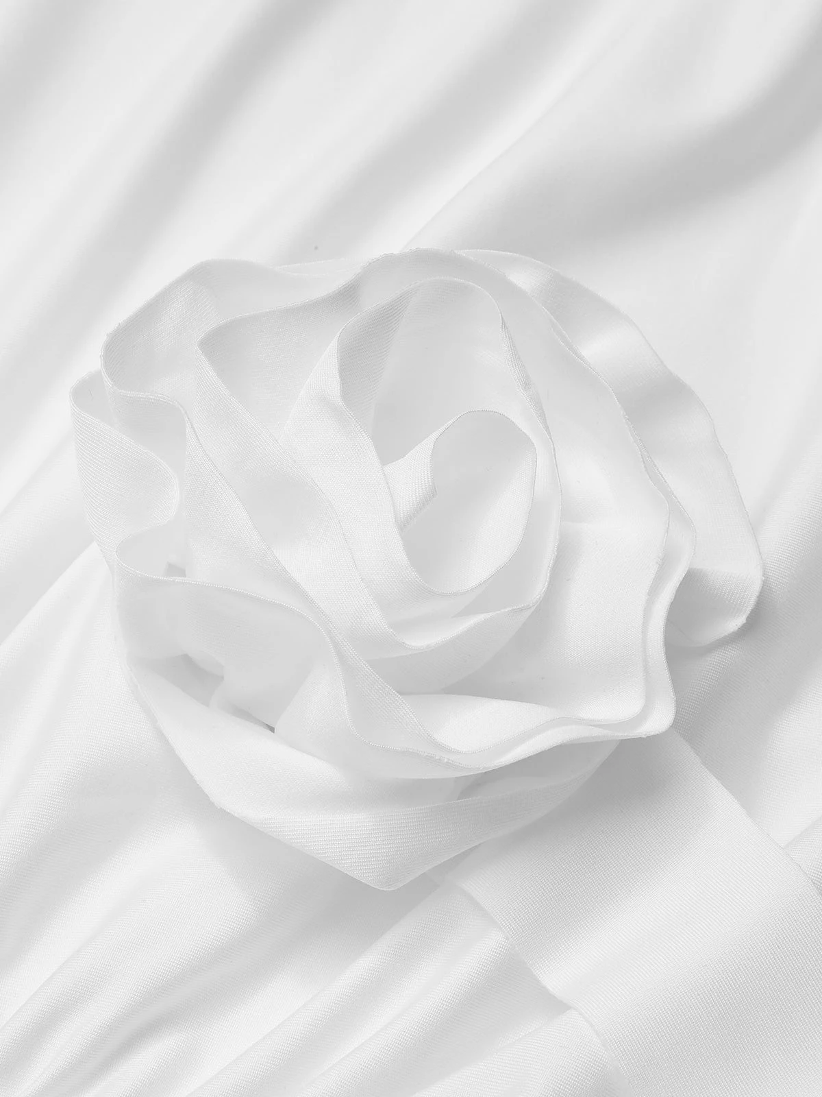 1970s Solid 3D Rose Ruffle High Low Hem Dress 8 1970s Solid 3D Rose Ruffle High Low Hem Dress - Image 8