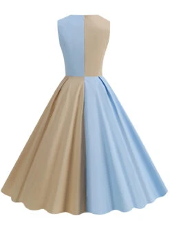 1950s Solid Sweetheart Neck Patchwork Dress 9 1950s Solid Sweetheart Neck Patchwork Dress -Candi Clothing Shop SCHL004629 CLB 1