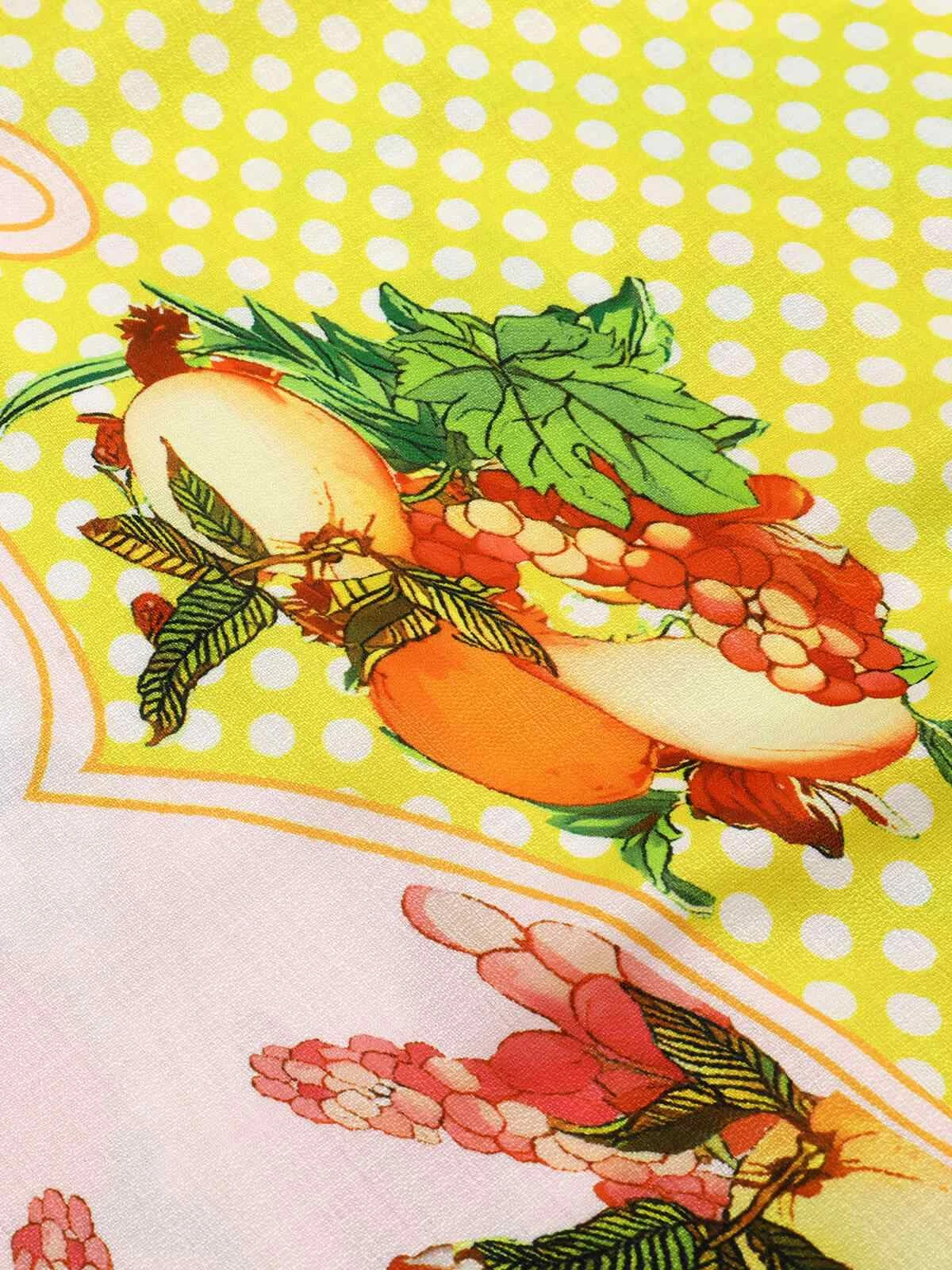 Multicolor 1940s Lemonis Print Midi Dress 5 Multicolor 1940s Lemonis Print Midi Dress - Image 5