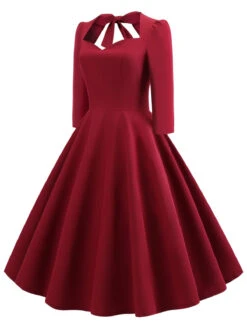 1950s Solid 3/4 Sleeve Dress -Candi Clothing Shop SCV000518 WR 2 a781a6e6 329b 4e8f a3ec 5900a3b32d00