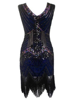 Plus Size 1920s Sequined Dress 22 Plus Size 1920s Sequined Dress -Candi Clothing Shop SCV000562 BL 2