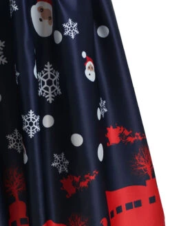 Blue 1950s Santa Claus Snowfall Dress -Candi Clothing Shop SCV000791 PAT1 2