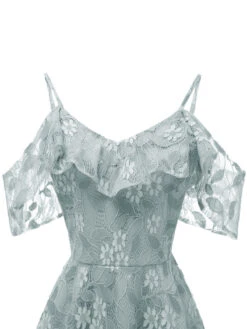 1950s Lace Cold Shoulder Ruffle Dress 24 1950s Lace Cold Shoulder Ruffle Dress -Candi Clothing Shop SCV000818 CLB 5