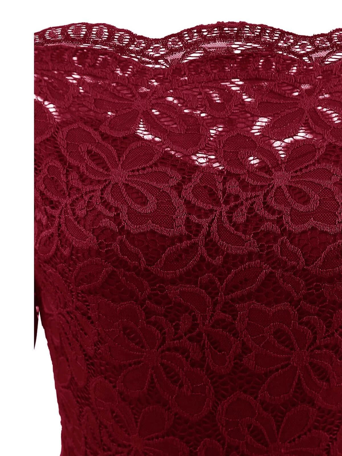 1950s Lace Off Shoulder Dress 5 1950s Lace Off Shoulder Dress - Image 5