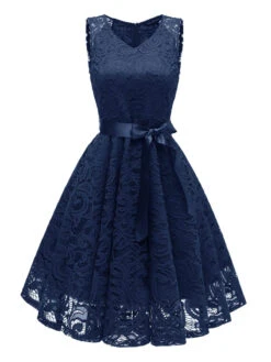 1950s Lace V Neck Bow Dress -Candi Clothing Shop SCV001129 SKB 1 d3ff3fc6 7fa8 4584 8eac 9bcdacbd8e68