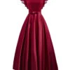 US Only Wine Red 1950s Lace Satin Dress