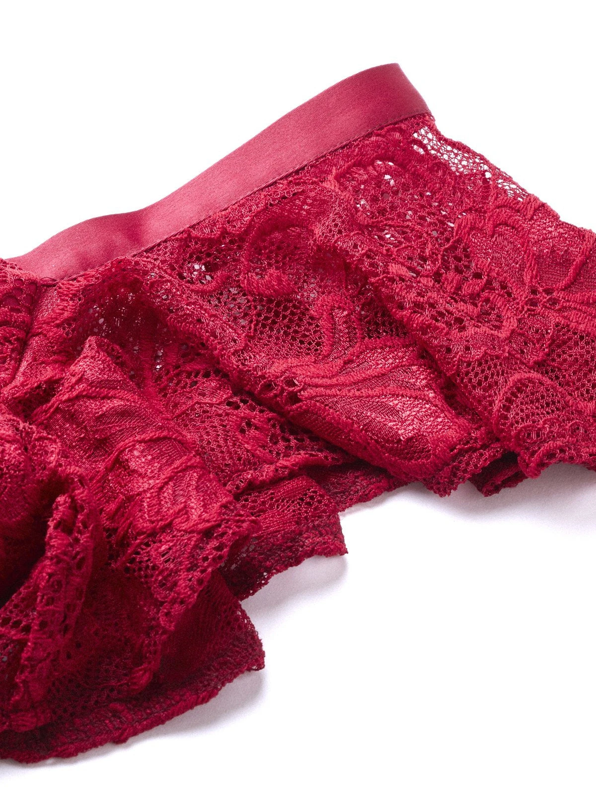 US Only Wine Red 1950s Lace Satin Dress 6 US Only Wine Red 1950s Lace Satin Dress - Image 6