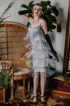 [Clearance] Belted Gray 1920s Fringe Gatsby Dress -Candi Clothing Shop SCV001595 GR 1 ef1c9236 ad17 47e0 a458 71277e531bed