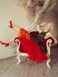 Green 1950s Plaid Belted Swing Dress 15 Green 1950s Plaid Belted Swing Dress -Candi Clothing Shop SCV002086 PAT1 A