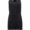 [US Warehouse] Black 1920s Back Bow Tassel Flapper Dress