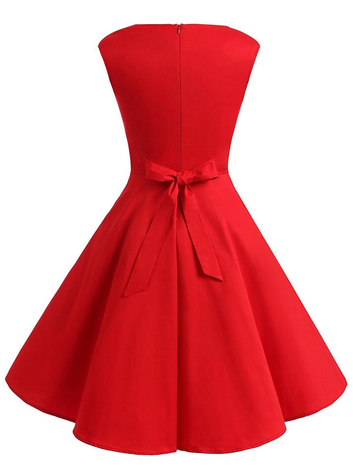 Red 1950s Sweetheart Swing Dress 2 Red 1950s Sweetheart Swing Dress - Image 2