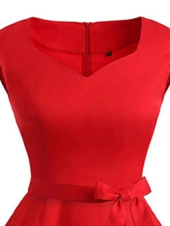 Red 1950s Sweetheart Swing Dress 5 Red 1950s Sweetheart Swing Dress -Candi Clothing Shop SCV002413 R 3