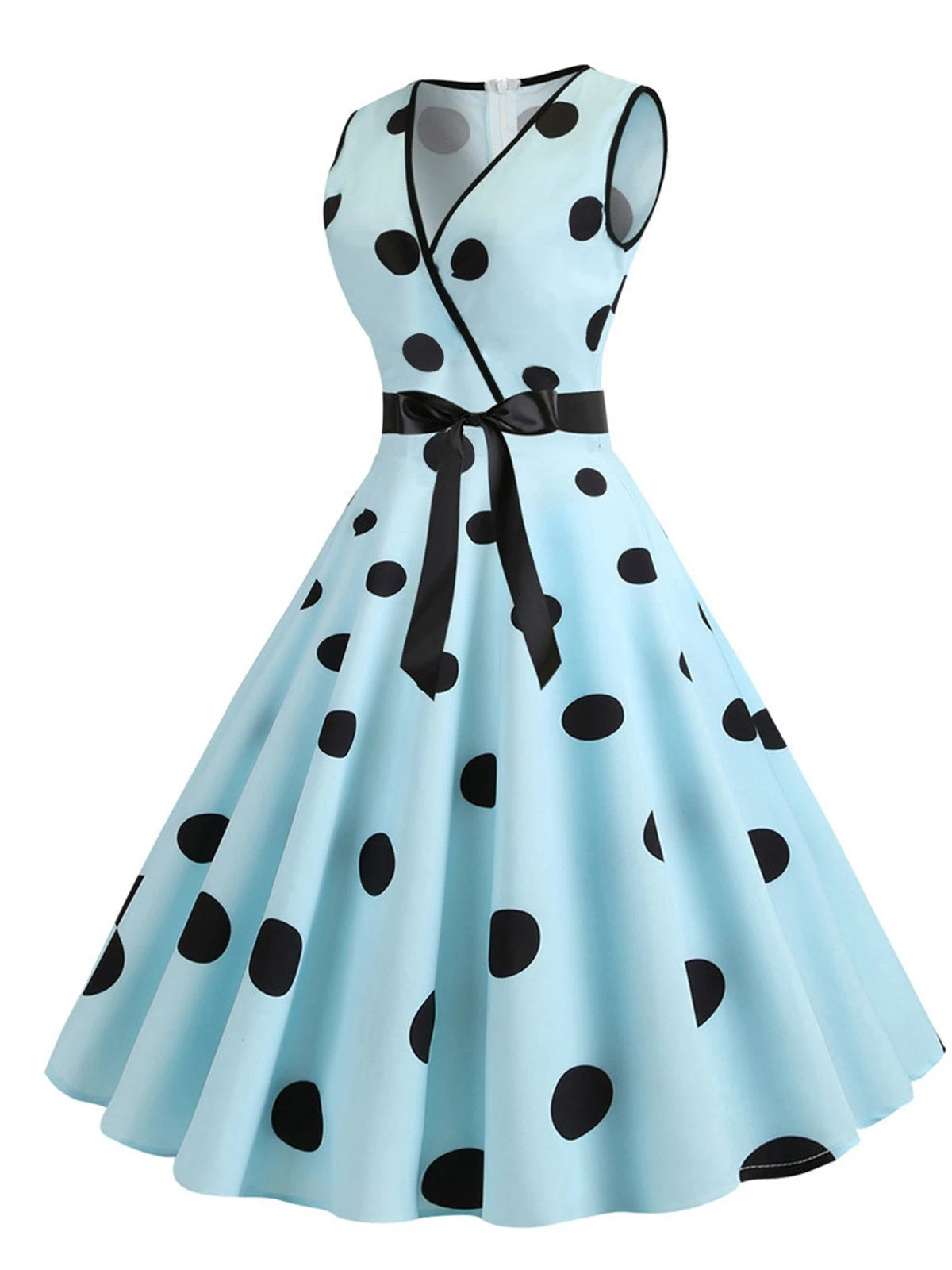 1950s Bow Polka Dot Swing Dress 2 1950s Bow Polka Dot Swing Dress - Image 2
