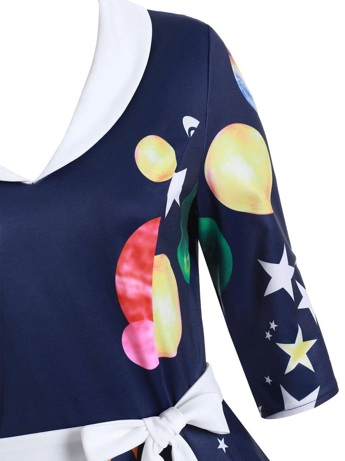 Dark Blue 1950s Moon Star Swing Dress 3 Dark Blue 1950s Moon Star Swing Dress - Image 3