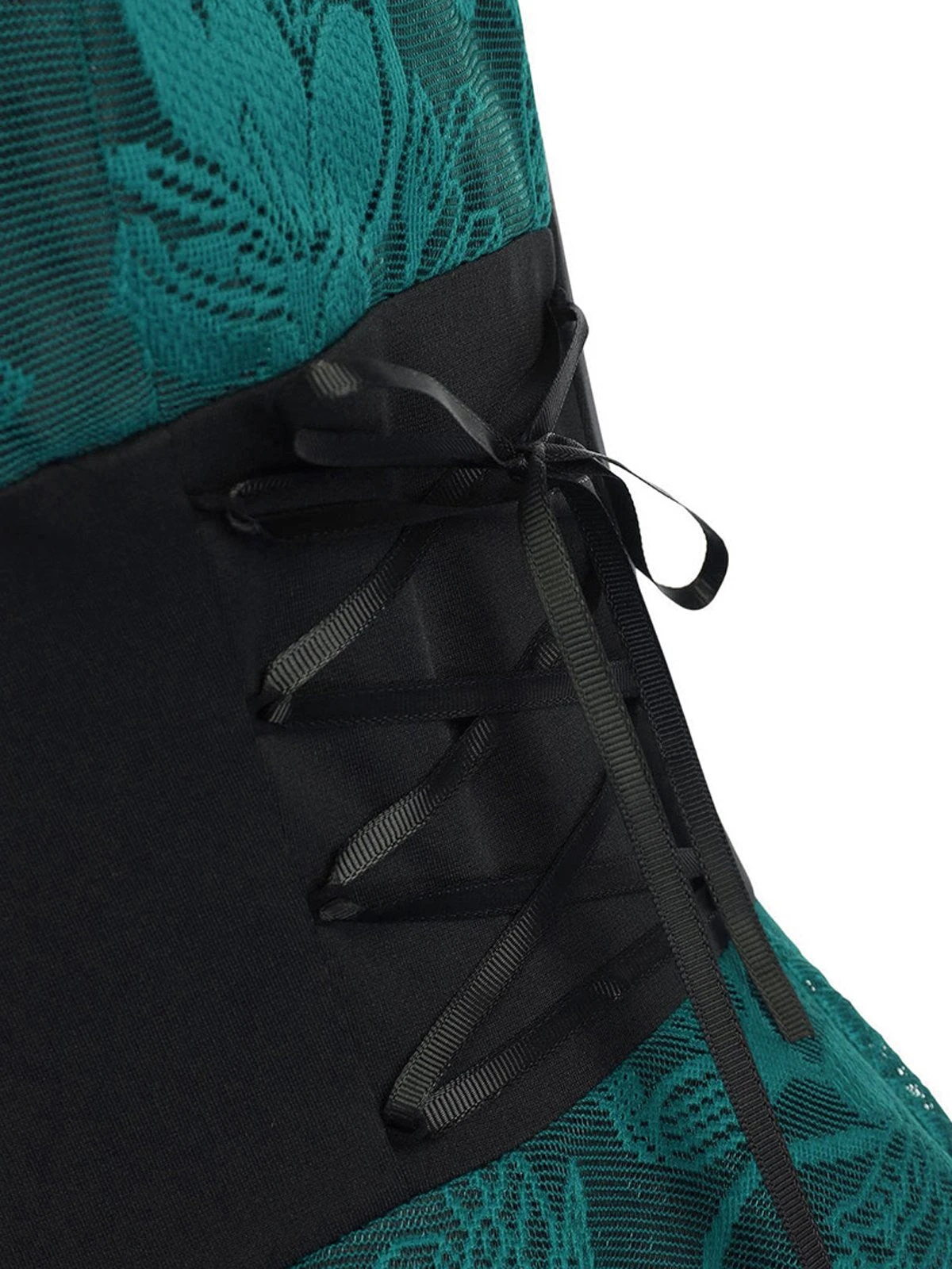 1980s Floral Lace Patchwork Strap Dress 10 1980s Floral Lace Patchwork Strap Dress - Image 10