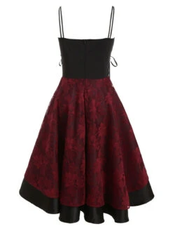 1980s Floral Lace Patchwork Strap Dress 13 1980s Floral Lace Patchwork Strap Dress -Candi Clothing Shop SCV002580 WR 3