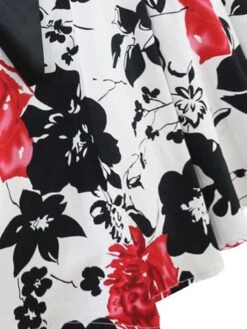 White 1950s Floral Halter Swing Dress -Candi Clothing Shop SCV002596 PAT1 5