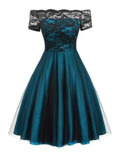 1950s Off Shoulder Lace Swing Dress 12 1950s Off Shoulder Lace Swing Dress -Candi Clothing Shop SCV003101 DG 1 compressed 0f30acbc 88ce 44b8 9bbd 69db33e0ce5a