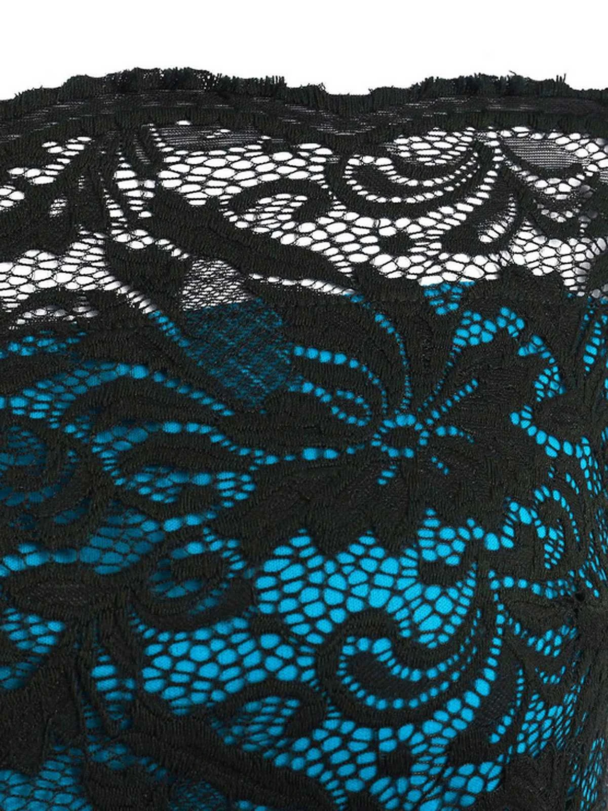 1950s Off Shoulder Lace Swing Dress 7 1950s Off Shoulder Lace Swing Dress - Image 7