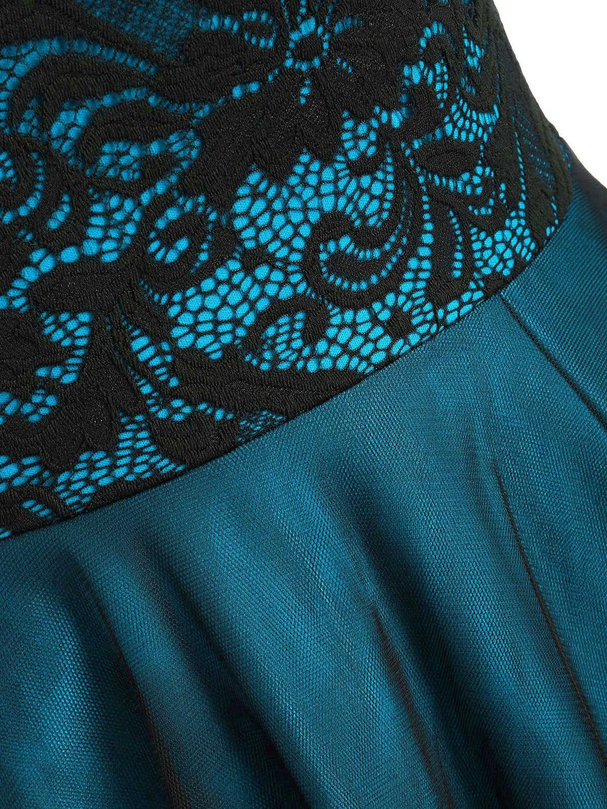 1950s Off Shoulder Lace Swing Dress 8 1950s Off Shoulder Lace Swing Dress - Image 8