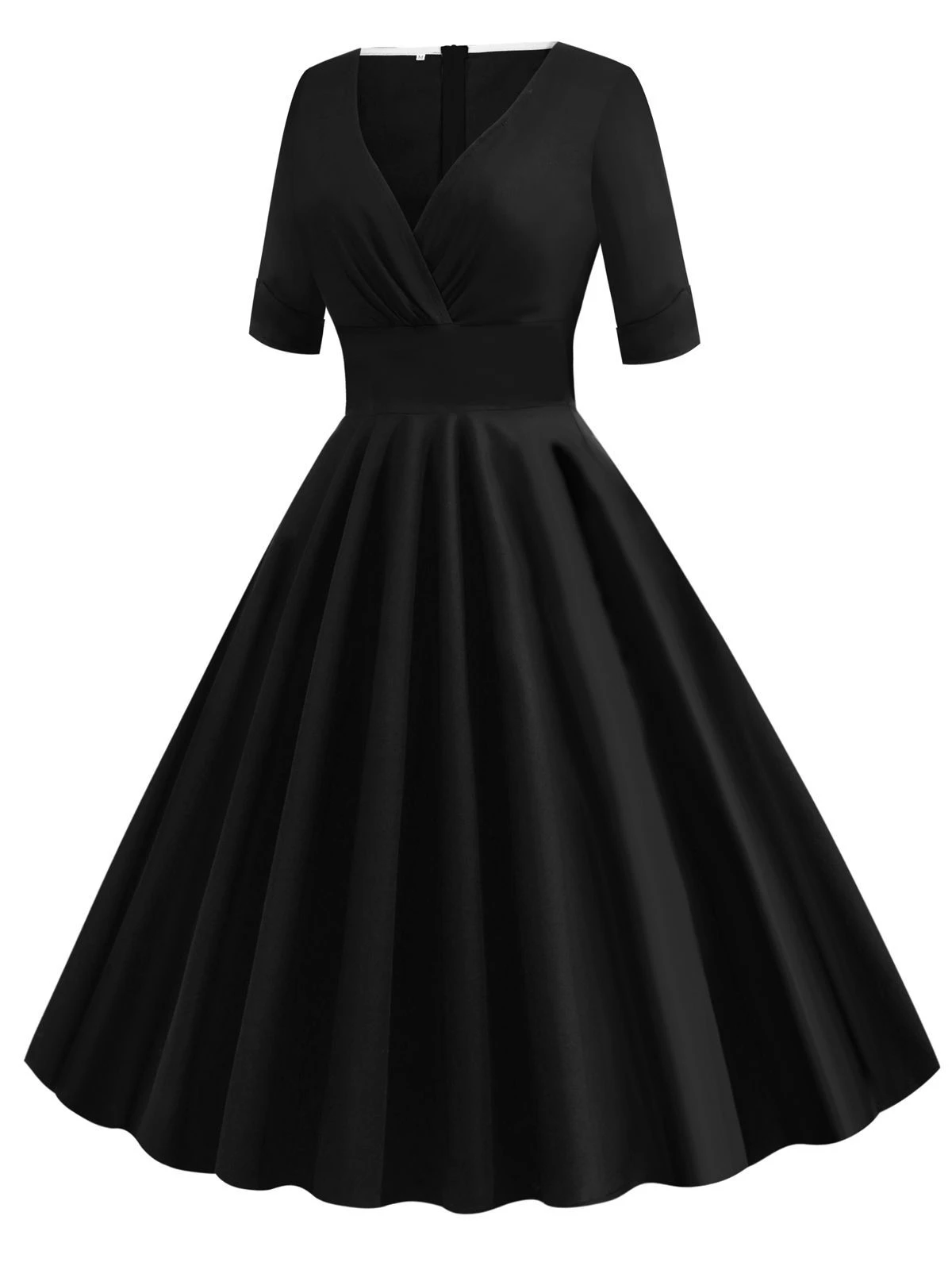 1950s Solid Sweetheart Fold Swing Dress 14 1950s Solid Sweetheart Fold Swing Dress - Image 14