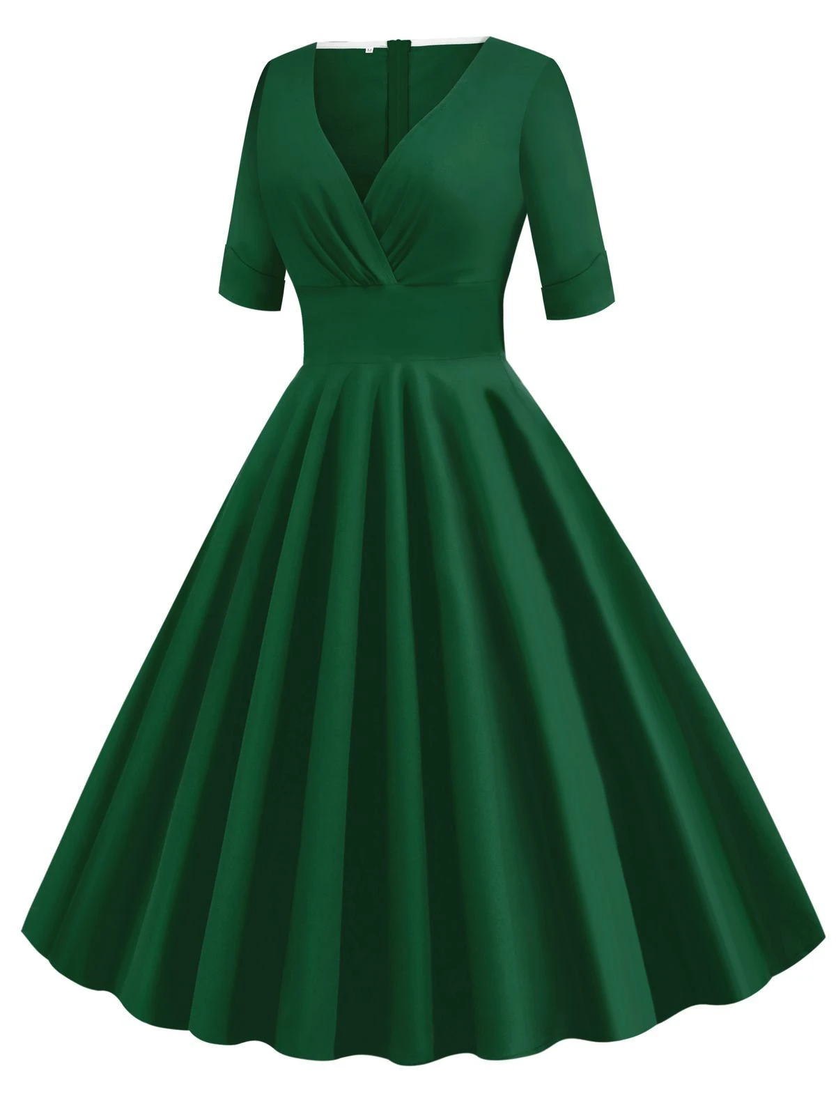 1950s Solid Sweetheart Fold Swing Dress 8 1950s Solid Sweetheart Fold Swing Dress - Image 8
