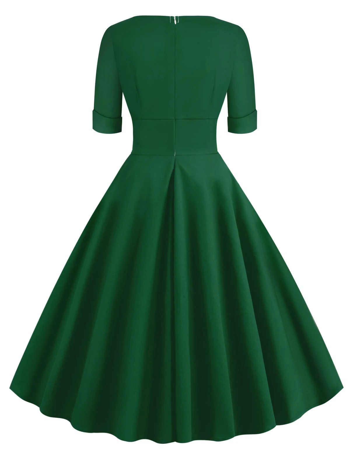 1950s Solid Sweetheart Fold Swing Dress 9 1950s Solid Sweetheart Fold Swing Dress - Image 9