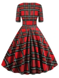 1950s Plaid Sweetheart Fold Swing Dress -Candi Clothing Shop SCV003301 R 4 bf24d45c 8c5a 4903 aacd 4b0c20adc37f