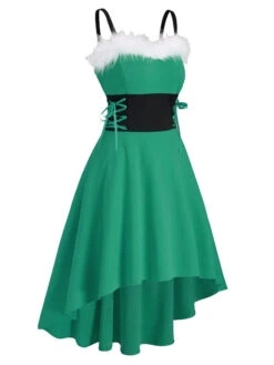 [US Warehouse] 1950s Strap Furry Lace Up Dress -Candi Clothing Shop SCV003425 G 3 55d1c386 e3a8 45da abad 11415cefeac2