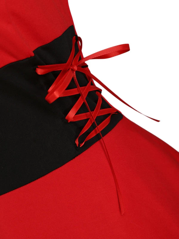 1950s Strap Furry Lace Up Dress 4 1950s Strap Furry Lace Up Dress - Image 4