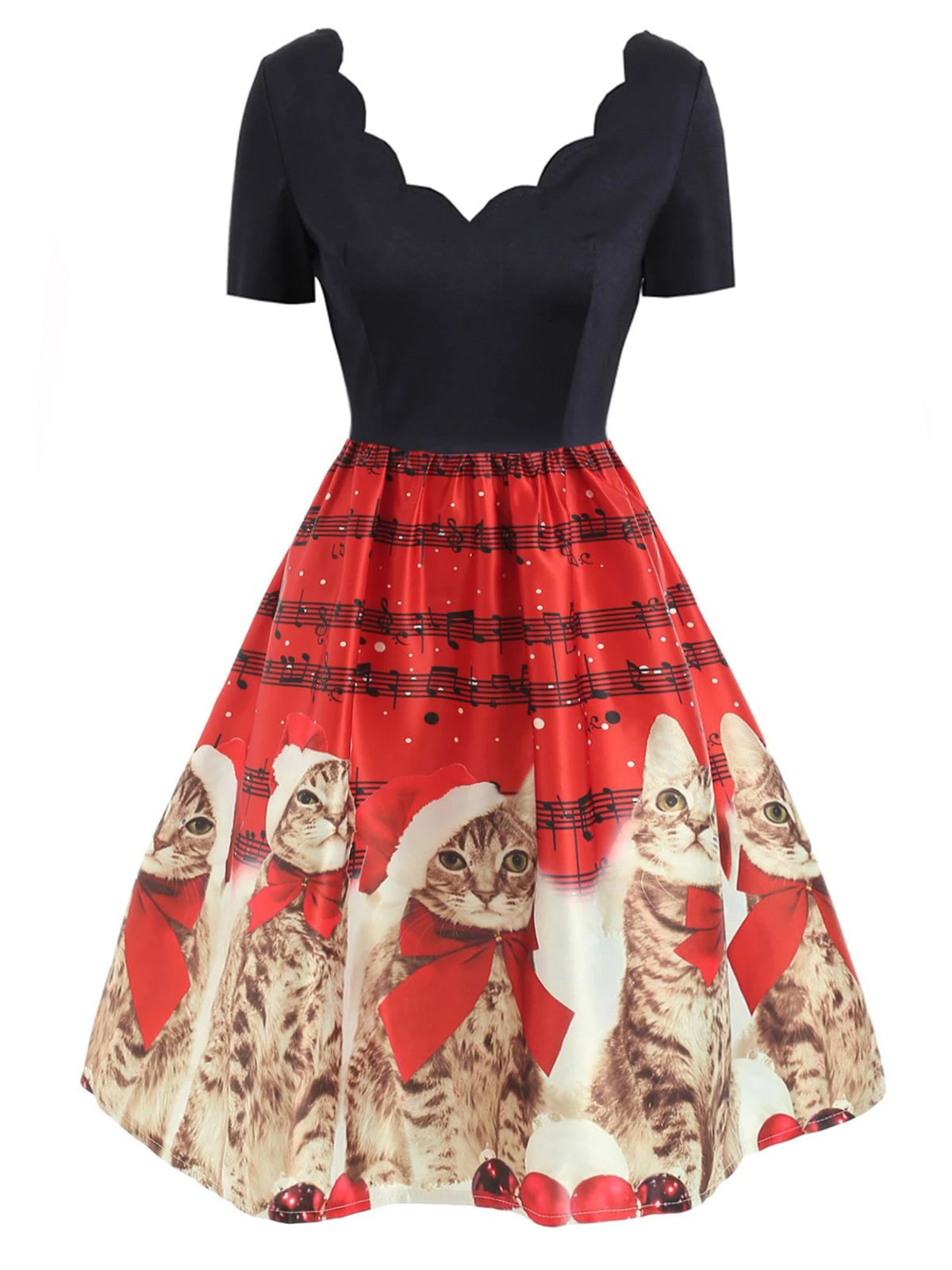 1950s Christmas Kitty Swing Dress 2 1950s Christmas Kitty Swing Dress - Image 2