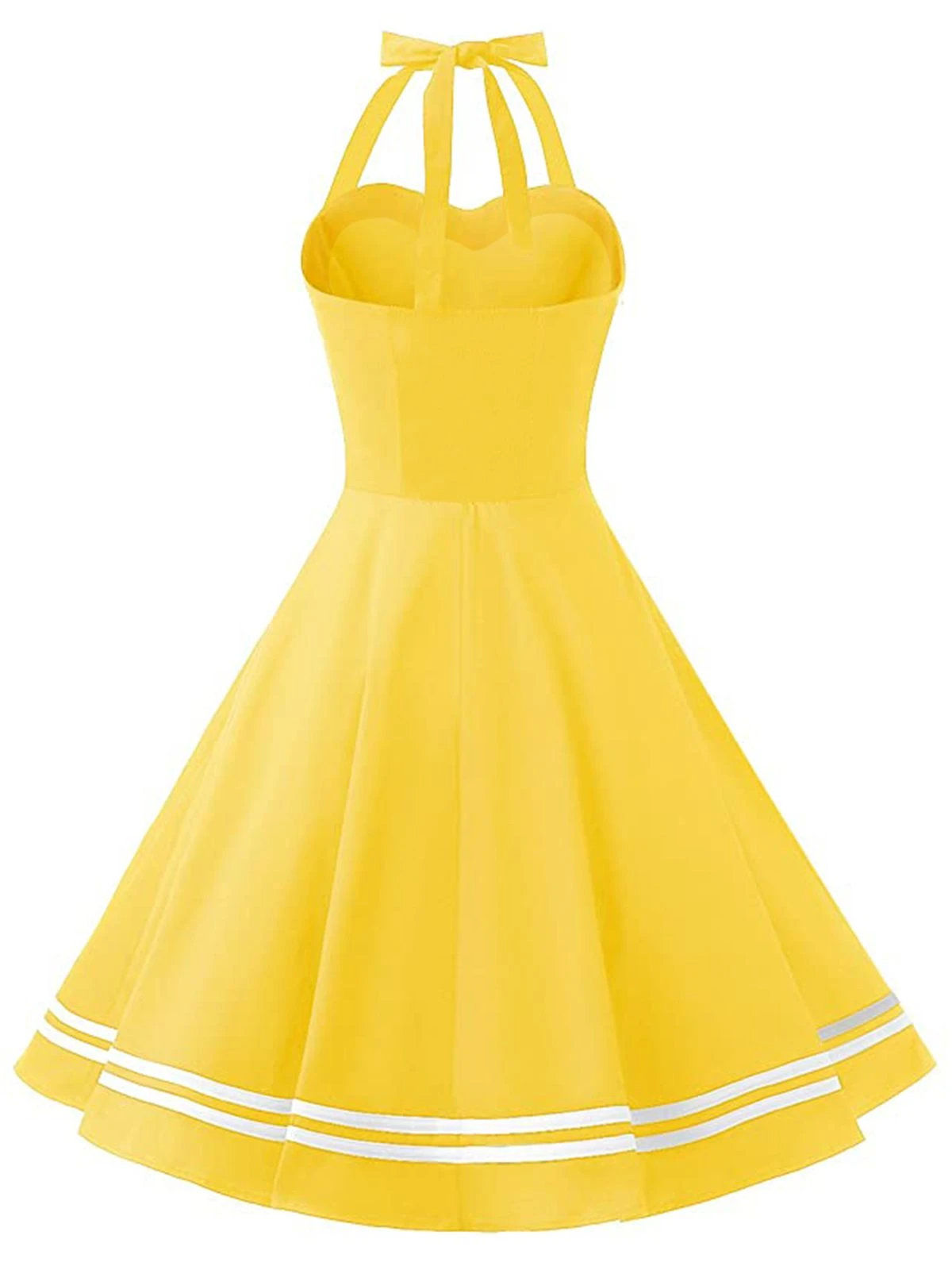 Yellow 1950s Halter Swing Dress 3 Yellow 1950s Halter Swing Dress - Image 3